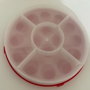 Party To Go The Ultimate Carrier and Display Tray red and white round
